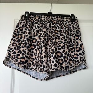 Leopard Print Women's Athletic Shorts